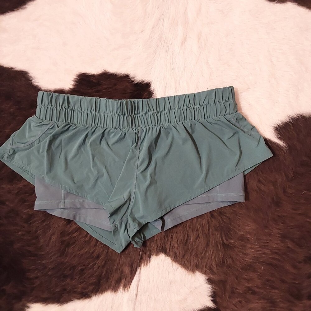 Popflex active low-rise super short in Artic Teal size Large